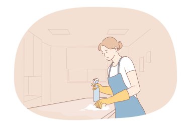 Housewife, cleaning, job career concept