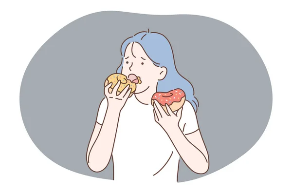 Comida no saludable, comida rápida y chatarra, concepto de calorías — Archivo Imágenes Vectoriales