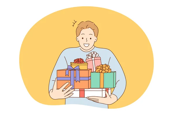 Aniversario, cumpleaños o regalo de Navidad, concepto de celebración — Vector de stock