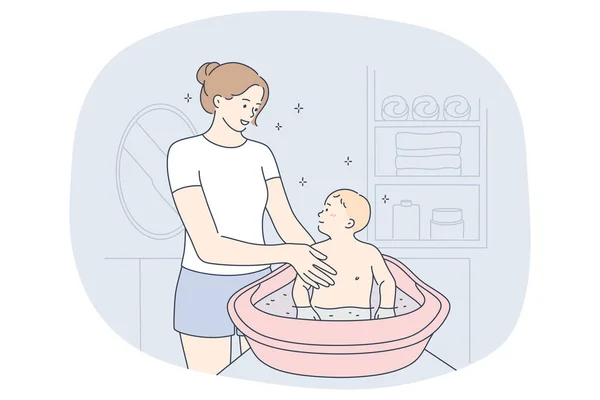Madre e figlio, maternità, concetto di giorno della mamma — Vettoriale Stock