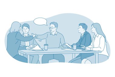 Takım çalışması, beyin fırtınası, iş toplantısı konsepti