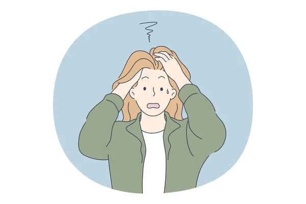 Anxiété, stress, concept de dépression — Image vectorielle