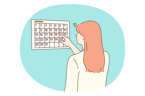 Kalender, tidsplanering, personligt planeringskoncept — Stock vektor