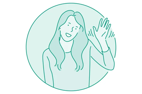 Mujer expresando emociones concepto — Vector de stock