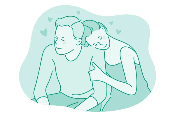 Amor, pareja en relación, concepto de unión. — Vector de stock