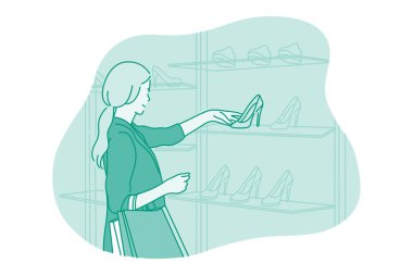 Alışveriş, moda, müşteri konsepti