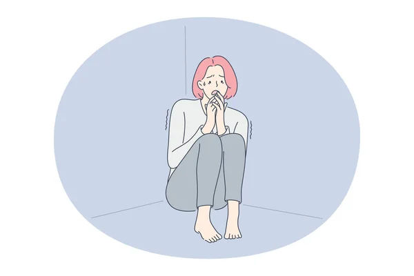 Depresión, lágrimas, concepto de dolor — Archivo Imágenes Vectoriales