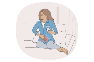 Menstruation pain concept clipart