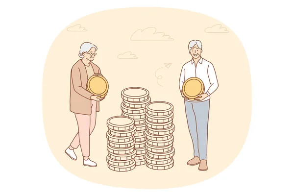 Besparing van geld, financiën, begrotingsconcept — Stockvector