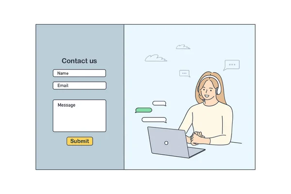 お問い合わせ｜Webデザインコンセプトのテンプレートフォーム — ストックベクタ