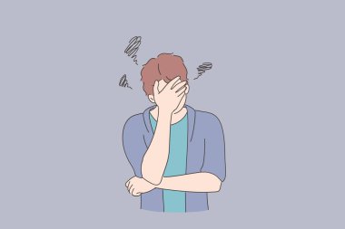 Depresyon, kötü düşünceler, stres konsepti