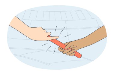 Bayrak yarışı, işbirliği, takım çalışması konsepti