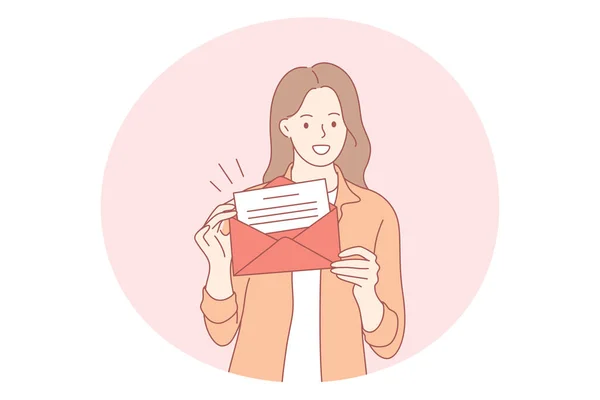 Letter, postcard, invitation concept — Stock Vector