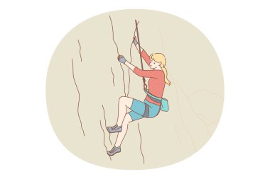 Alpinism and climbing concept clipart