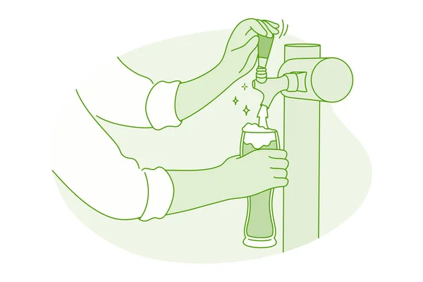Ontwerp bier van tap, brouwerij en bar concept — Stockvector
