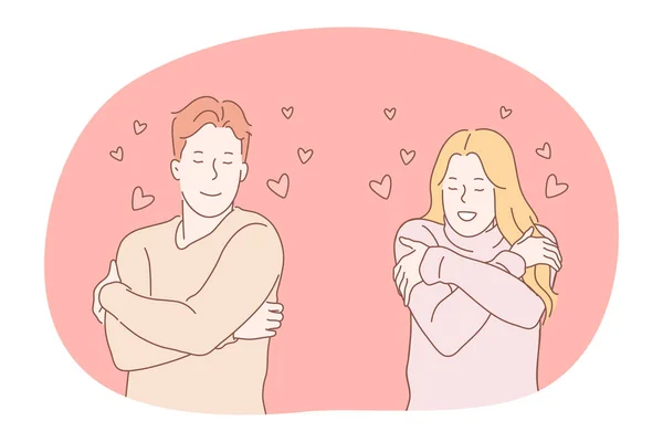 Amor, namoro, conceito de união de casais —  Vetores de Stock