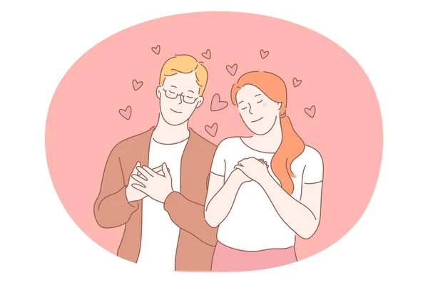 Amor, citas, concepto de unión de pareja — Vector de stock