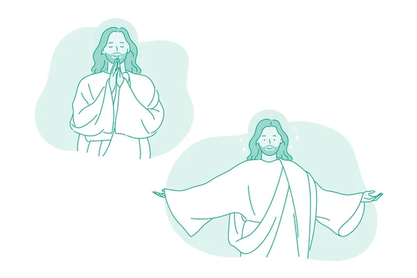 Religie, christendom, Jezus Christus concept — Stockvector