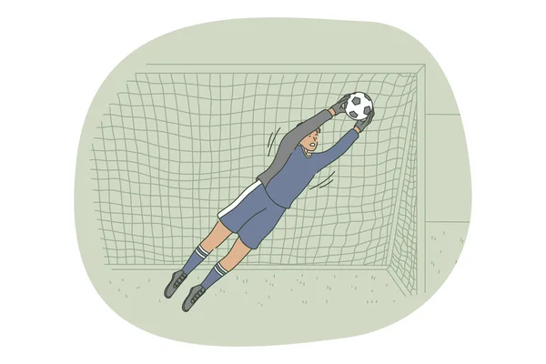 Jugador de fútbol profesional, pelota de fútbol, concepto de deporte — Vector de stock