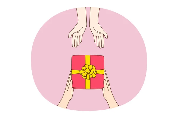 Dar regalos, regalo, concepto sorpresa — Vector de stock