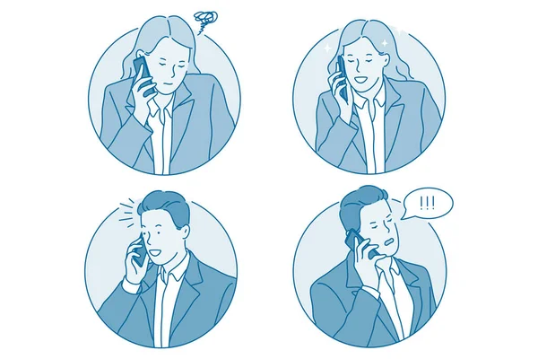Επιχειρηματική επικοινωνία, χρησιμοποιώντας την έννοια του τηλεφώνου — Διανυσματικό Αρχείο