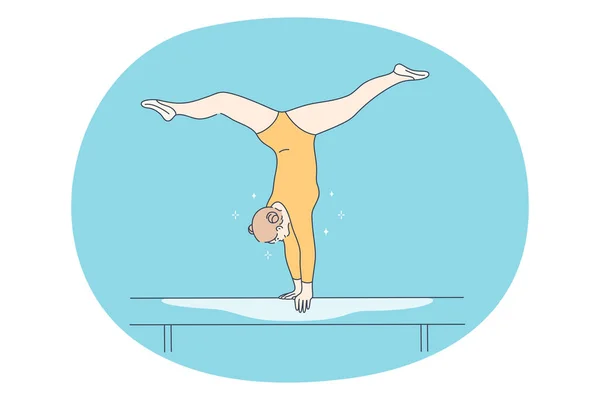 Faisceau d'équilibre, gymnastique et concept sportif professionnel — Image vectorielle