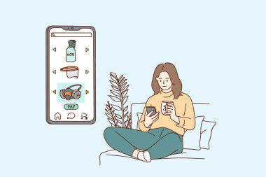 Çevrimiçi alışveriş ve e-ticaret kavramı