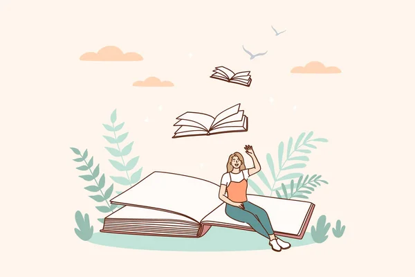 Concepto de ideas creativas y mensajes de libros — Archivo Imágenes Vectoriales