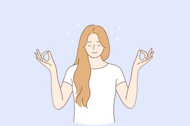 Sağlıklı yaşam tarzı, meditasyon, yoga konsepti