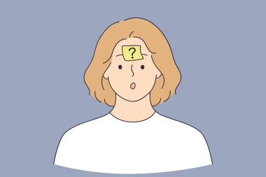 Düşünme, şüphe, soru işareti konsepti