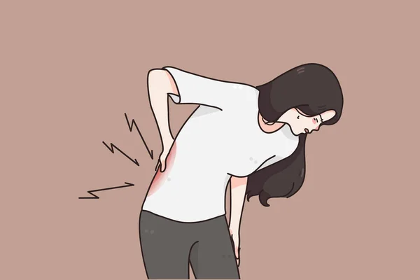 Sufriendo de concepto de dolor de espalda crónico — Archivo Imágenes Vectoriales