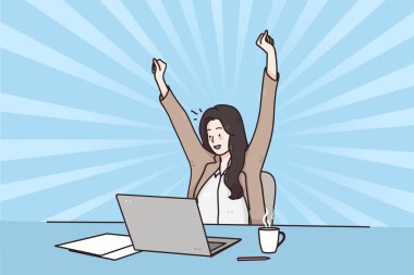 İş başarısı, zaferin kutlanması, olumlu duygular kavramı