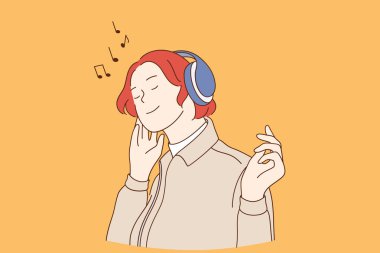 Müzik yaşam tarzı konsepti dinlerken
