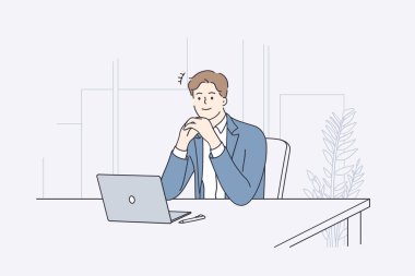 İş planlama konsepti sırasında iş adamı
