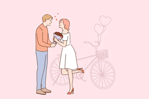 Aşk ve romantik randevu kavramı — Stok Vektör