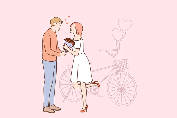 Amor y romántico citas concepto — Vector de stock