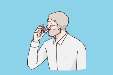 Suffering from asthma concept clipart