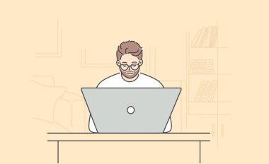 Modern teknolojiler ve ofis konseptinde çalışma