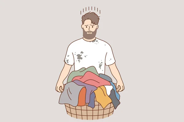 Wasserij en wassen kleding concept — Stockvector