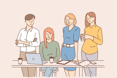 Takım çalışması, beyin fırtınası, ofis konsepti.