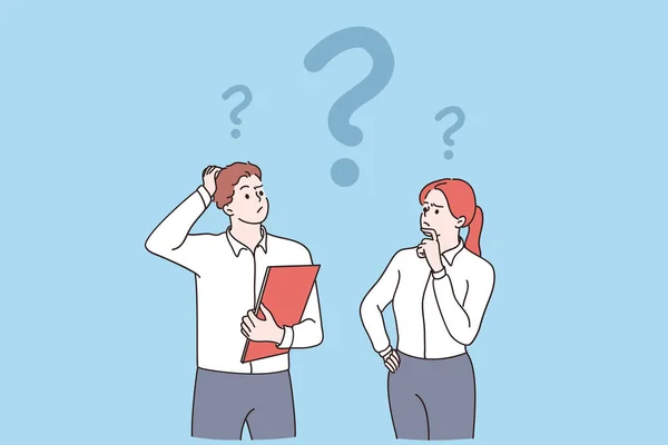 Feeling doubt, question, thinking concept — Stock Vector