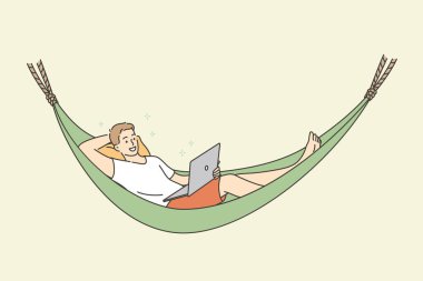 Distant work freelance and rest concept