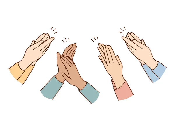 Ανθρώπινα χέρια χειροκροτούν και χειροκροτούν έννοια — Διανυσματικό Αρχείο
