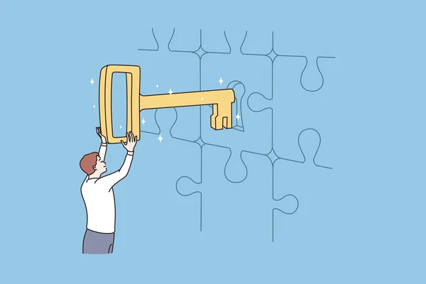商业钥匙、解决方案和成功概念 — 图库矢量图片