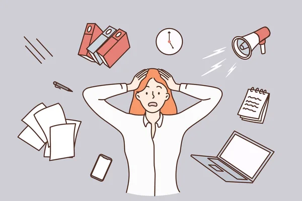 Estresse, burnout, sensação de cansaço conceito —  Vetores de Stock