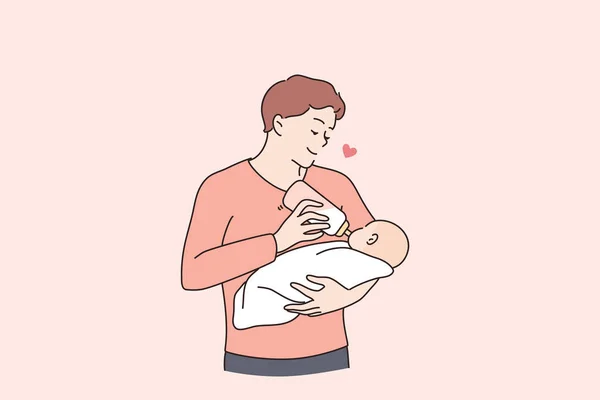 Felice paternità e concetto di infanzia. — Vettoriale Stock