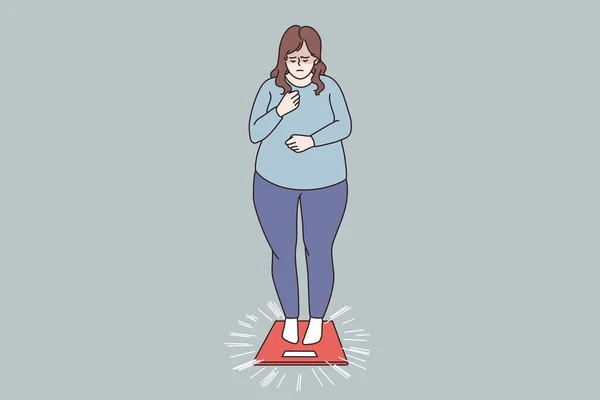 太りすぎと肥満の人々の概念 — ストックベクタ
