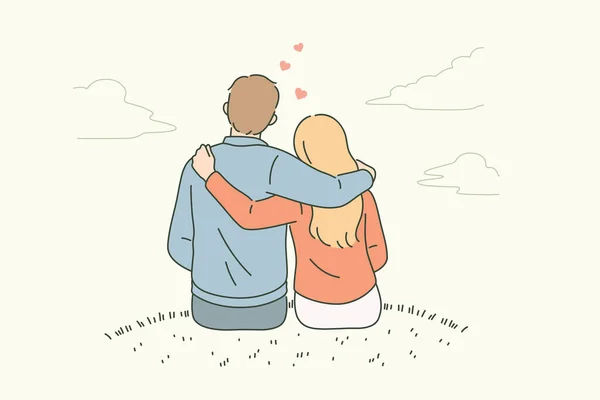 Amor, citas, romance y concepto de sentimientos — Vector de stock