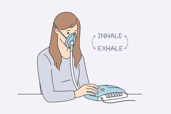 Υγεία και προβλήματα με την αναπνοή έννοια — Διανυσματικό Αρχείο