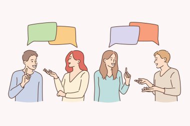 Communication, talking, chatting and discussion concept clipart